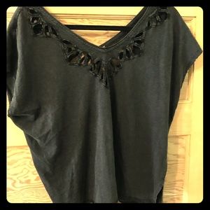 Free People faded cut out tee